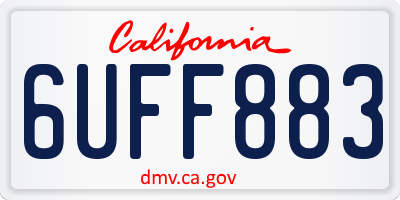 CA license plate 6UFF883