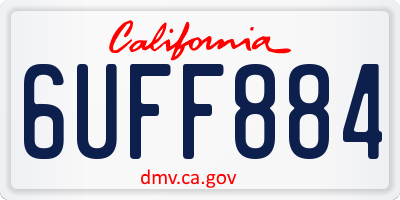 CA license plate 6UFF884