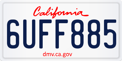 CA license plate 6UFF885