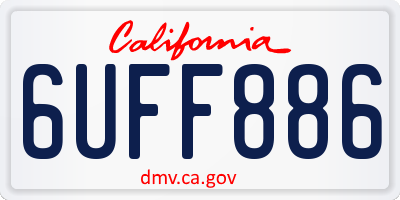 CA license plate 6UFF886