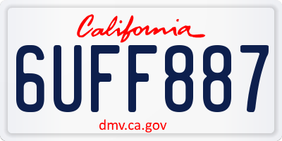 CA license plate 6UFF887