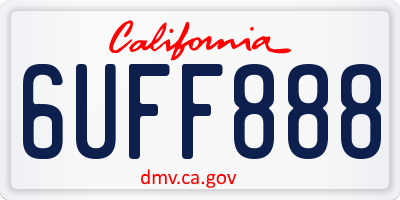 CA license plate 6UFF888