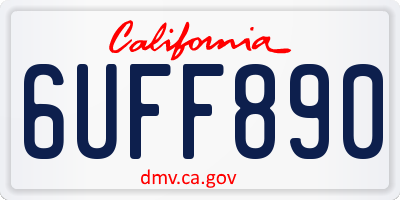 CA license plate 6UFF890