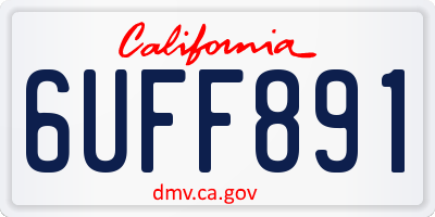 CA license plate 6UFF891