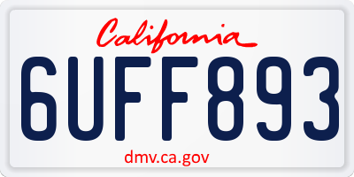 CA license plate 6UFF893