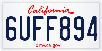 CA license plate 6UFF894