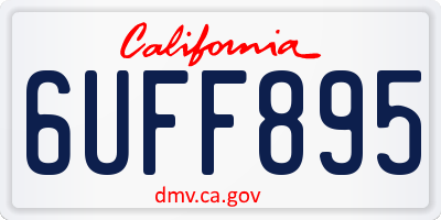 CA license plate 6UFF895