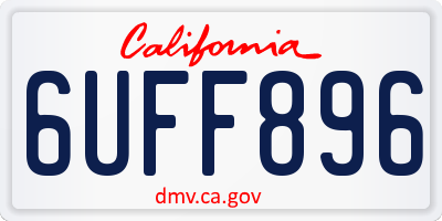 CA license plate 6UFF896