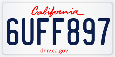 CA license plate 6UFF897