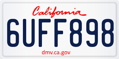 CA license plate 6UFF898