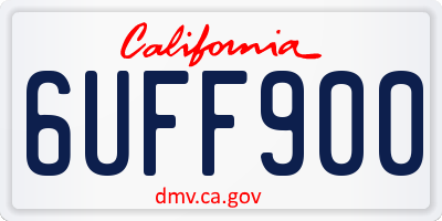 CA license plate 6UFF900