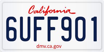 CA license plate 6UFF901