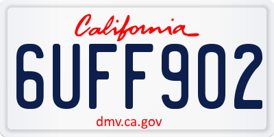 CA license plate 6UFF902