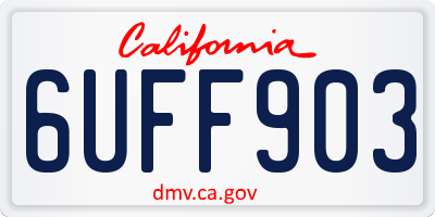 CA license plate 6UFF903