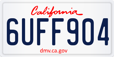CA license plate 6UFF904