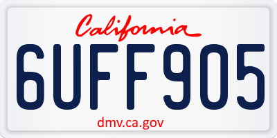 CA license plate 6UFF905