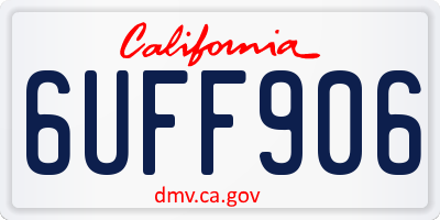 CA license plate 6UFF906