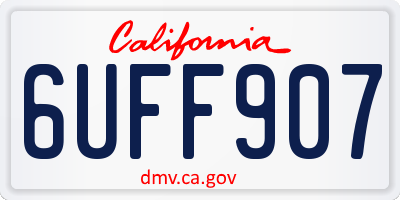 CA license plate 6UFF907