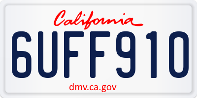 CA license plate 6UFF910