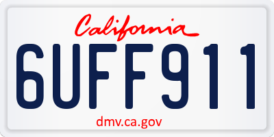 CA license plate 6UFF911