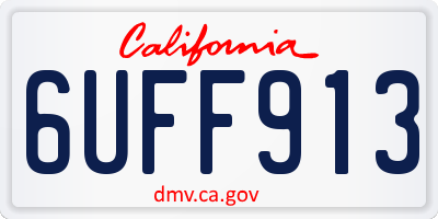 CA license plate 6UFF913