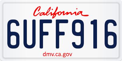 CA license plate 6UFF916