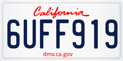 CA license plate 6UFF919