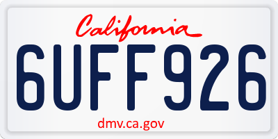 CA license plate 6UFF926