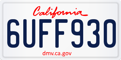 CA license plate 6UFF930