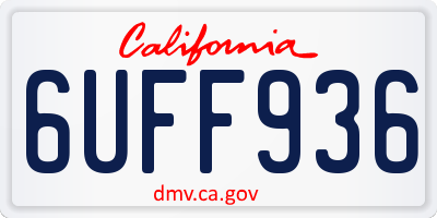 CA license plate 6UFF936