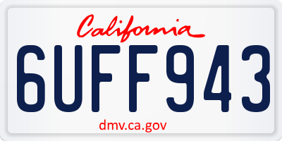CA license plate 6UFF943
