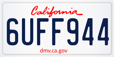 CA license plate 6UFF944