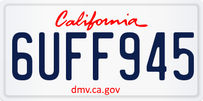 CA license plate 6UFF945