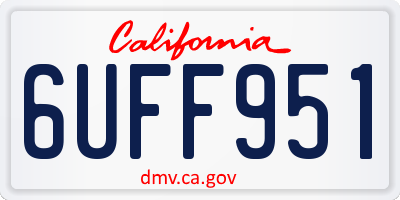 CA license plate 6UFF951