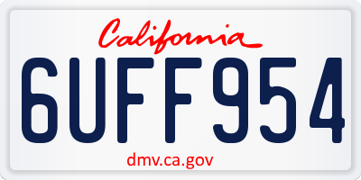 CA license plate 6UFF954