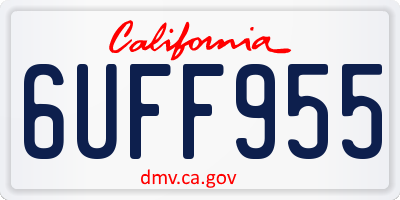 CA license plate 6UFF955