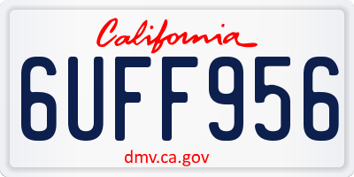 CA license plate 6UFF956