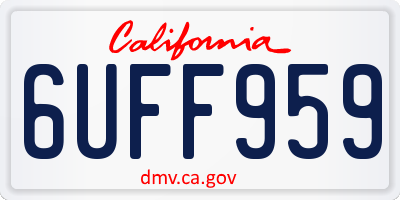 CA license plate 6UFF959