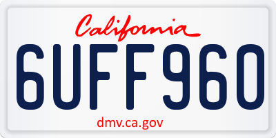 CA license plate 6UFF960