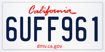 CA license plate 6UFF961