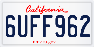 CA license plate 6UFF962