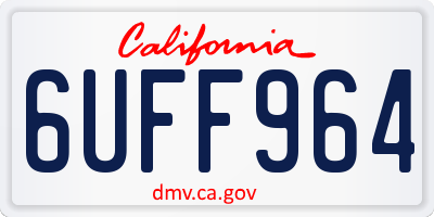 CA license plate 6UFF964