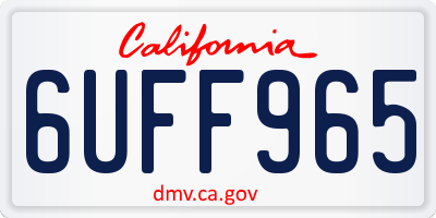CA license plate 6UFF965
