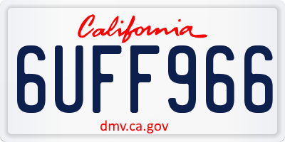 CA license plate 6UFF966