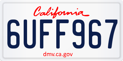 CA license plate 6UFF967