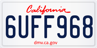 CA license plate 6UFF968