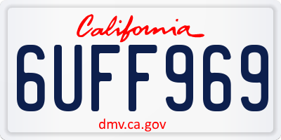 CA license plate 6UFF969