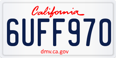 CA license plate 6UFF970