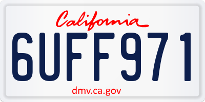 CA license plate 6UFF971