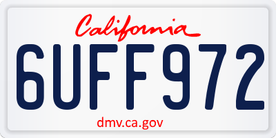 CA license plate 6UFF972